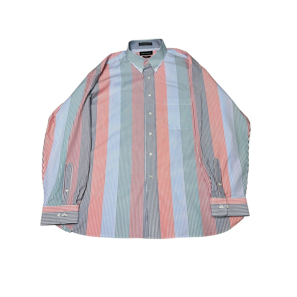 Paul Fredrick XXL Classic Fit Striped Dress Shirt Mens‎ Button Up Cotton